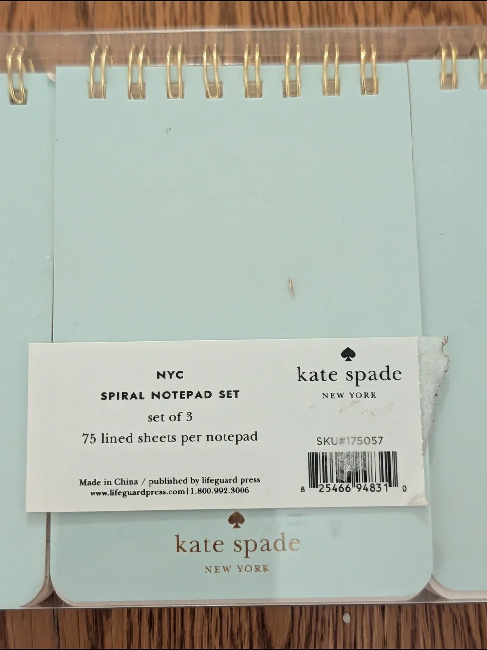 Kate Spade Mini Spiral Notepad Set of 3 Monochrome NYC Skyline